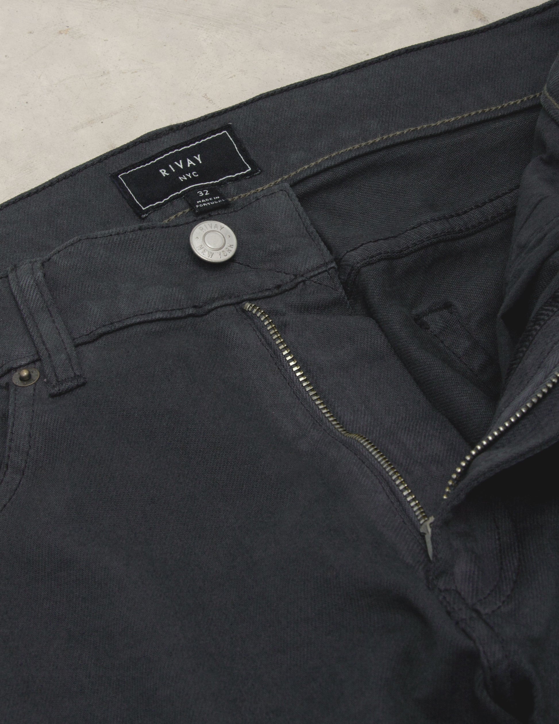 Wade Garment Dyed Five Pocket Pant in Washed Black