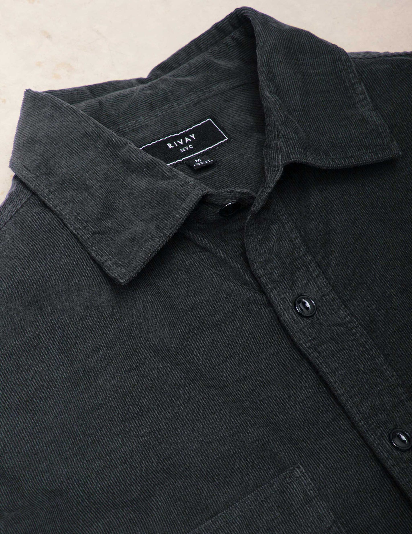 Barnes Garment Dyed Corduroy Workshirt in Shadow