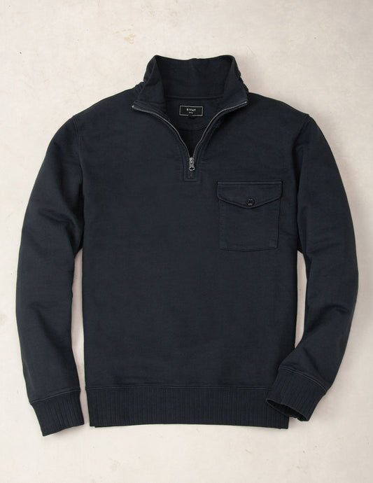 Cardiff Quarter Zip Sweatshirt in Midnight