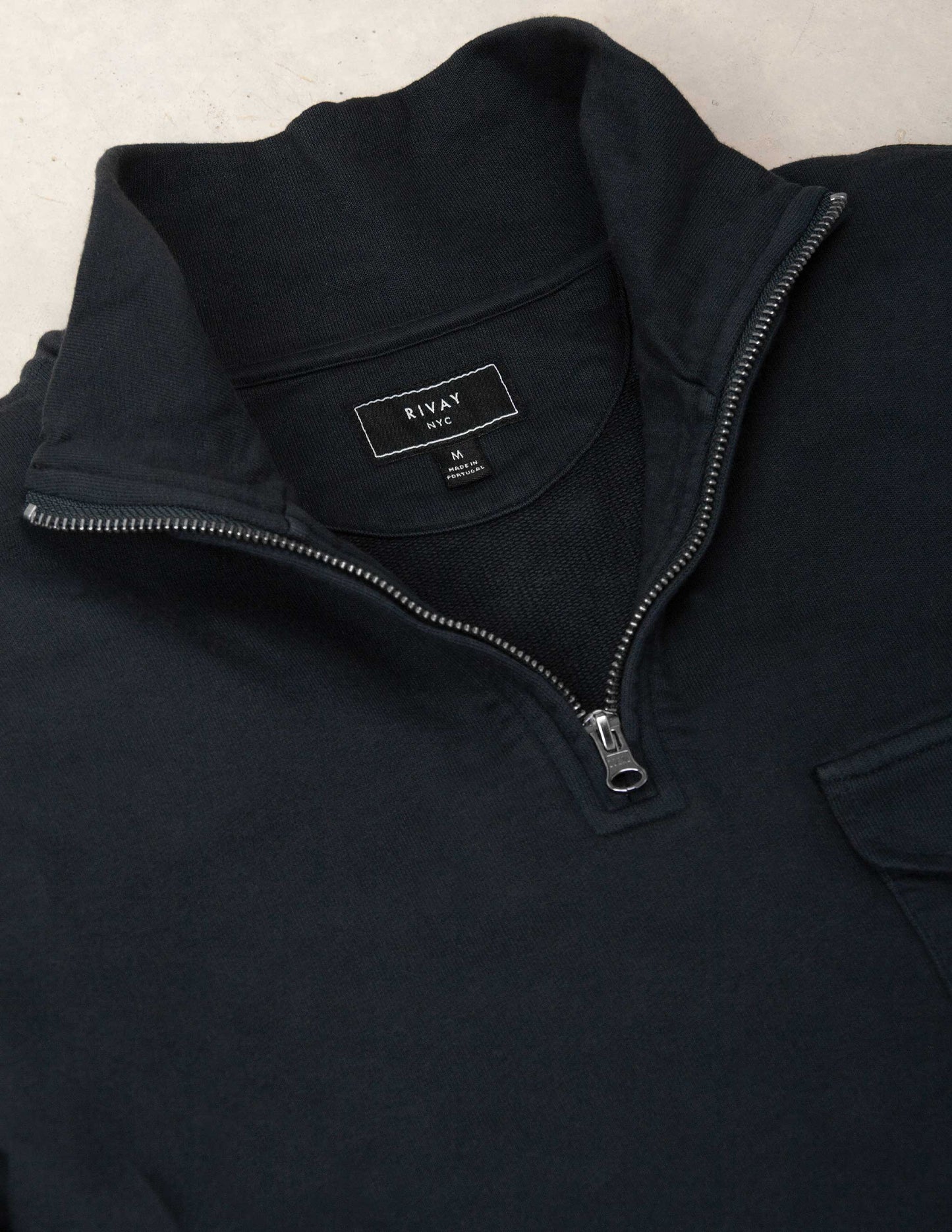 Cardiff Quarter Zip Sweatshirt in Midnight