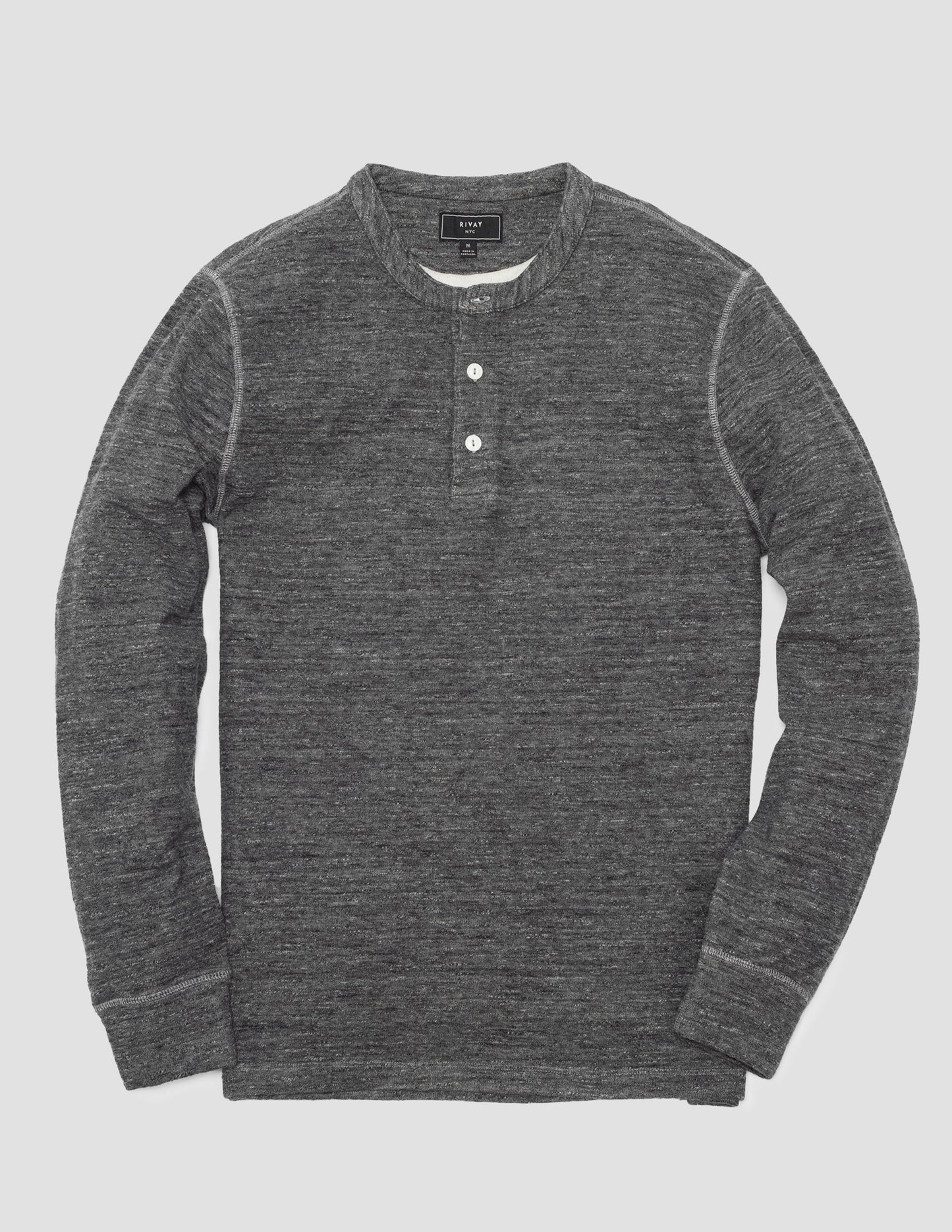 Ford Double Knit Henley in Charcoal – RIVAY