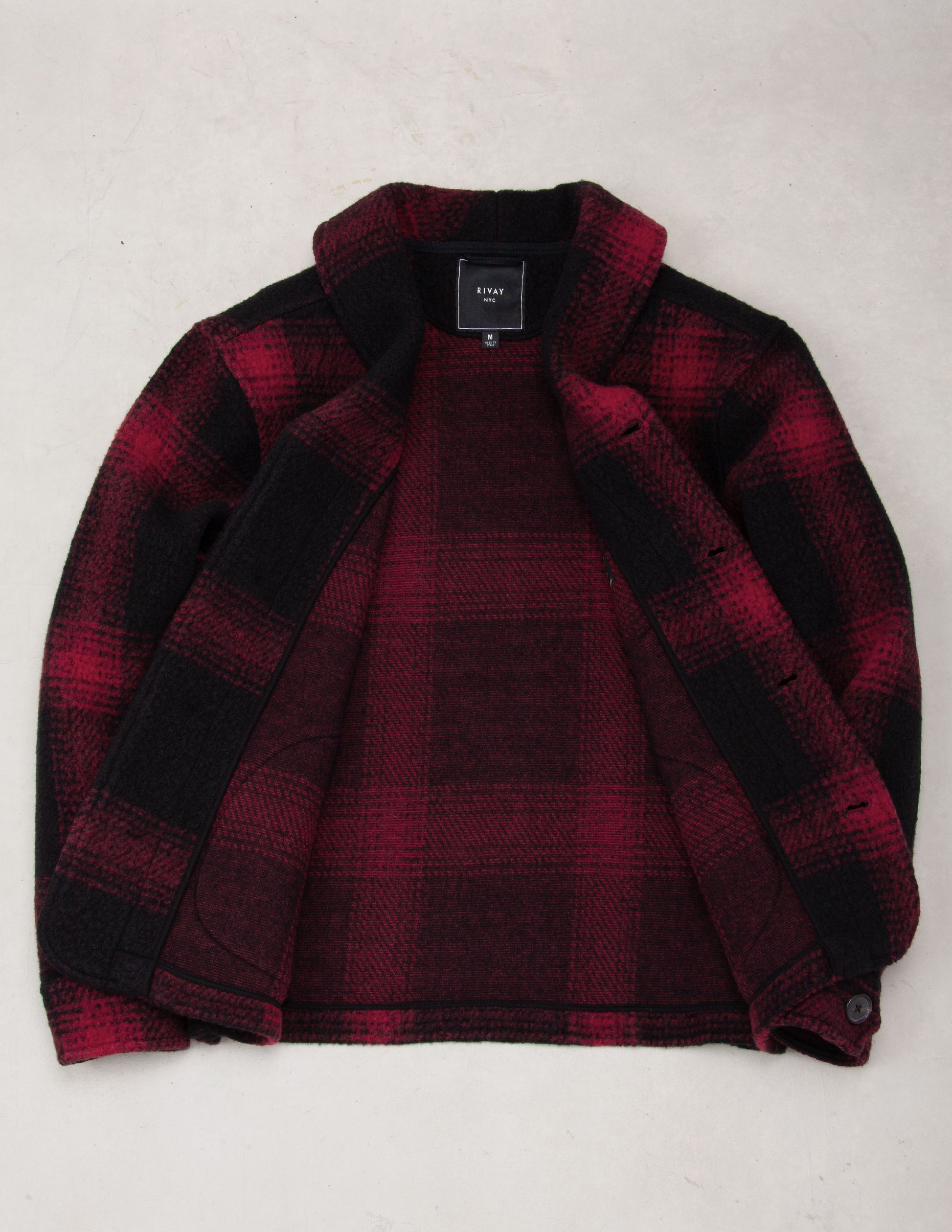 Rivay Hale Wool Cardigan in Buffalo Plaid