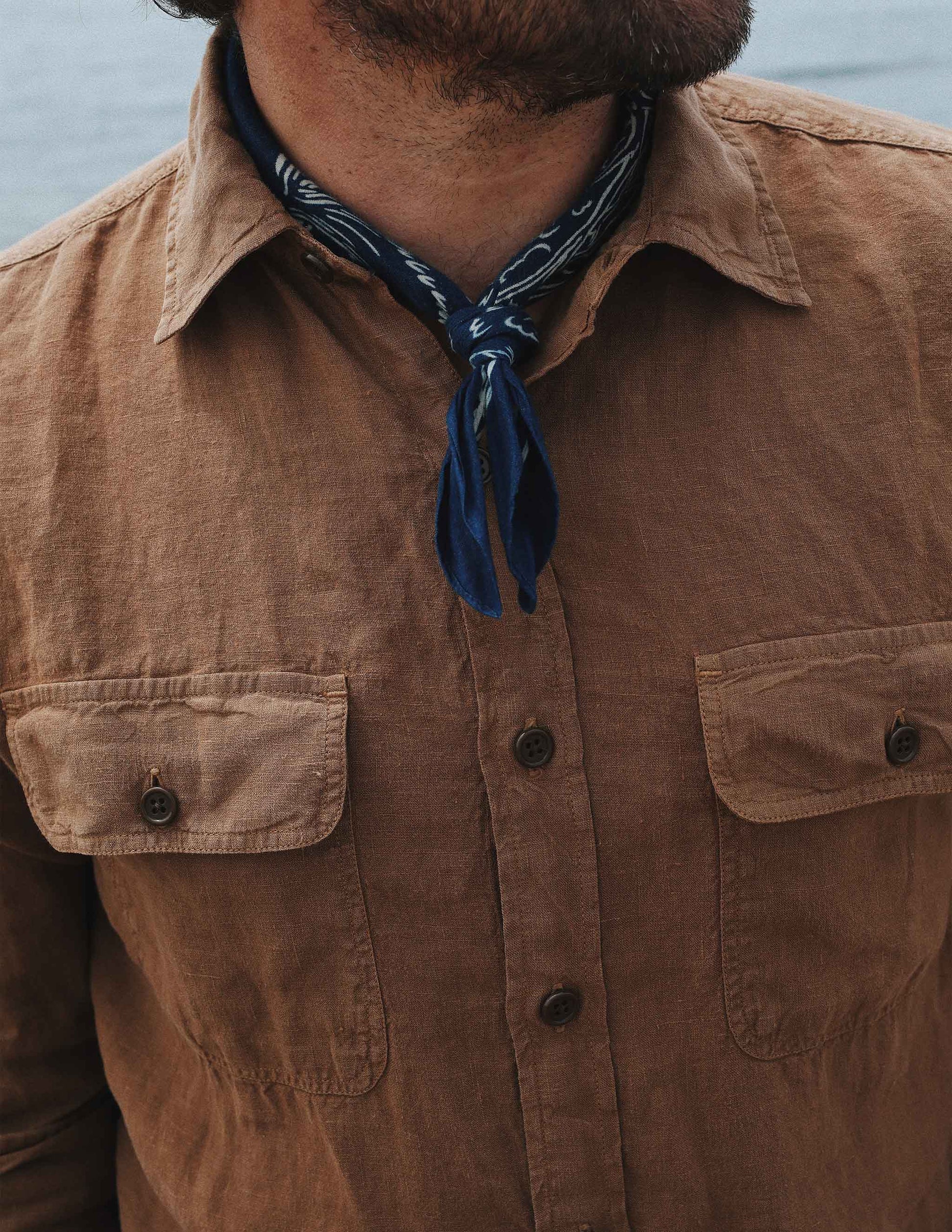 Rivay Indigo Discharge Selvedge Bandana