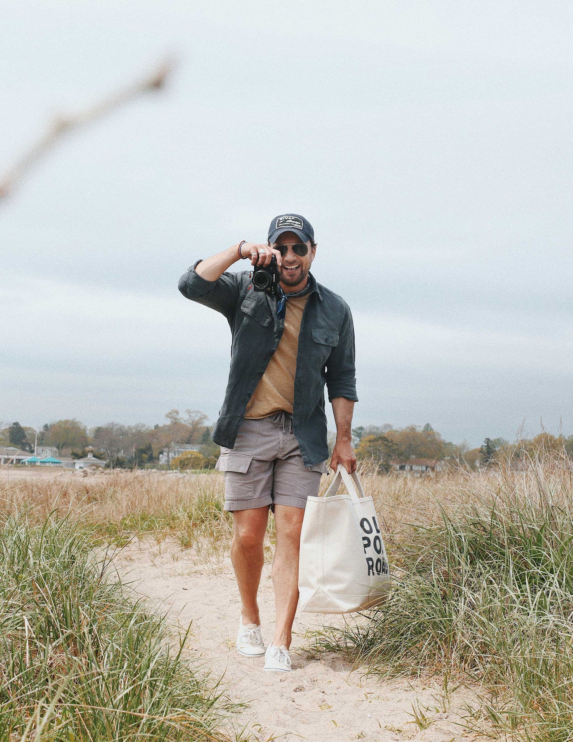 Rivay Hayes Garment Dyed Linen Camp Shirt in Weathered Black