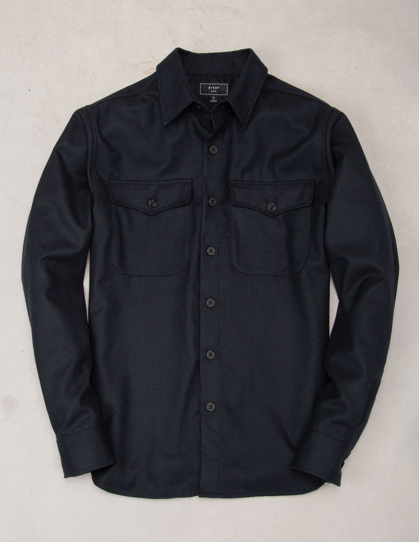 Irving Wool Flannel Shirt in Midnight