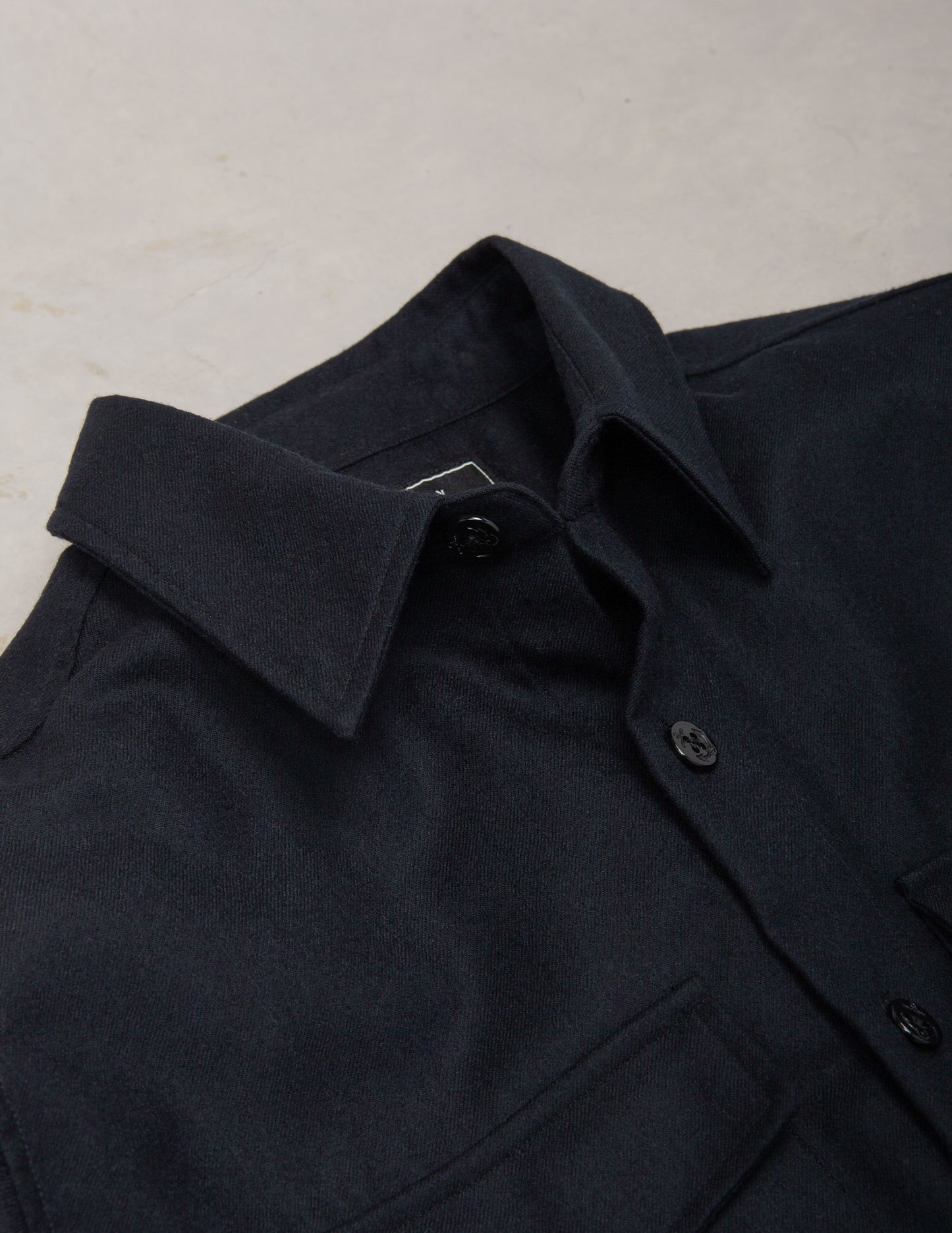 Irving Wool Flannel Shirt in Midnight