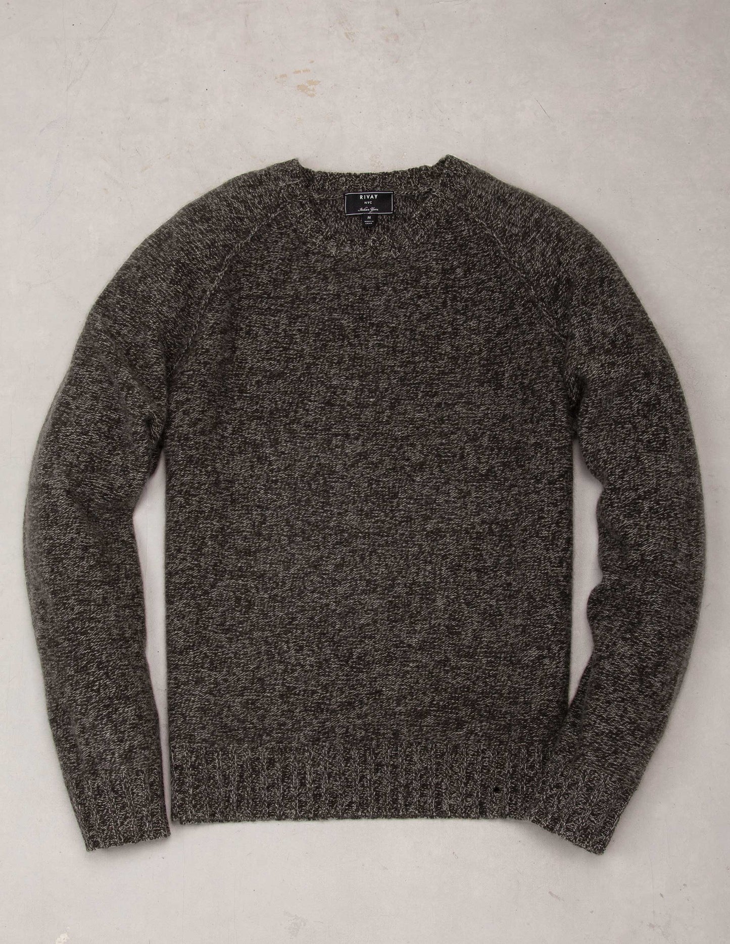 Rivay Kent Wool Crewneck Sweater in Brown Marl