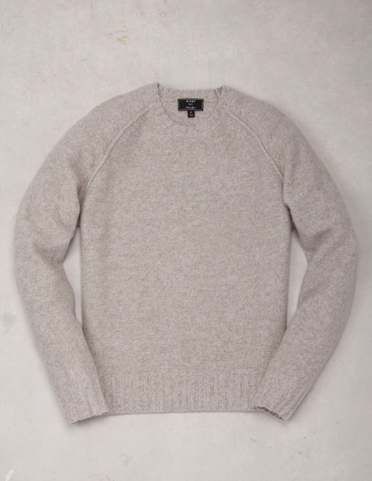 Rivay Kent Wool Crewneck Sweater in Khaki Marl