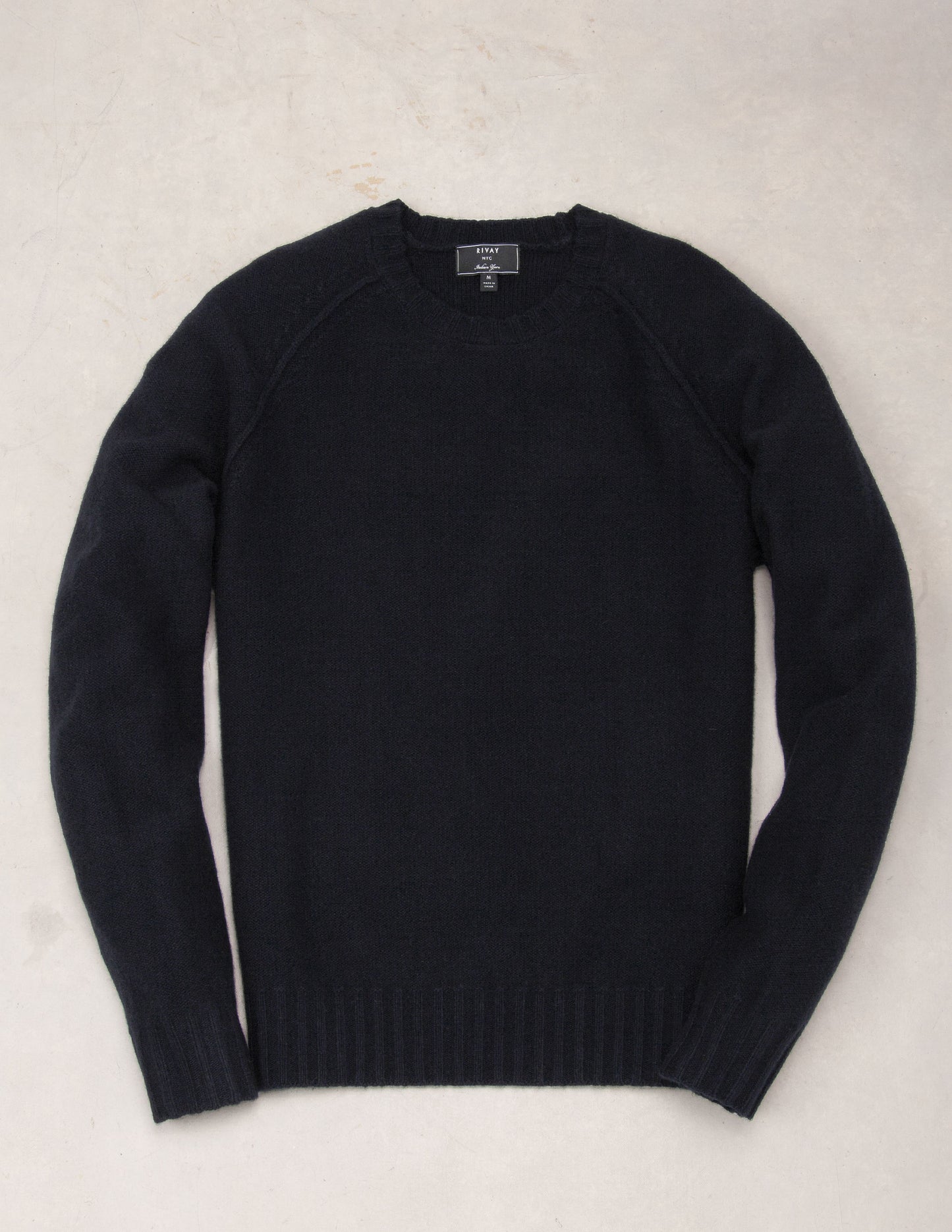 Rivay Kent Wool Crewneck Sweater in Navy