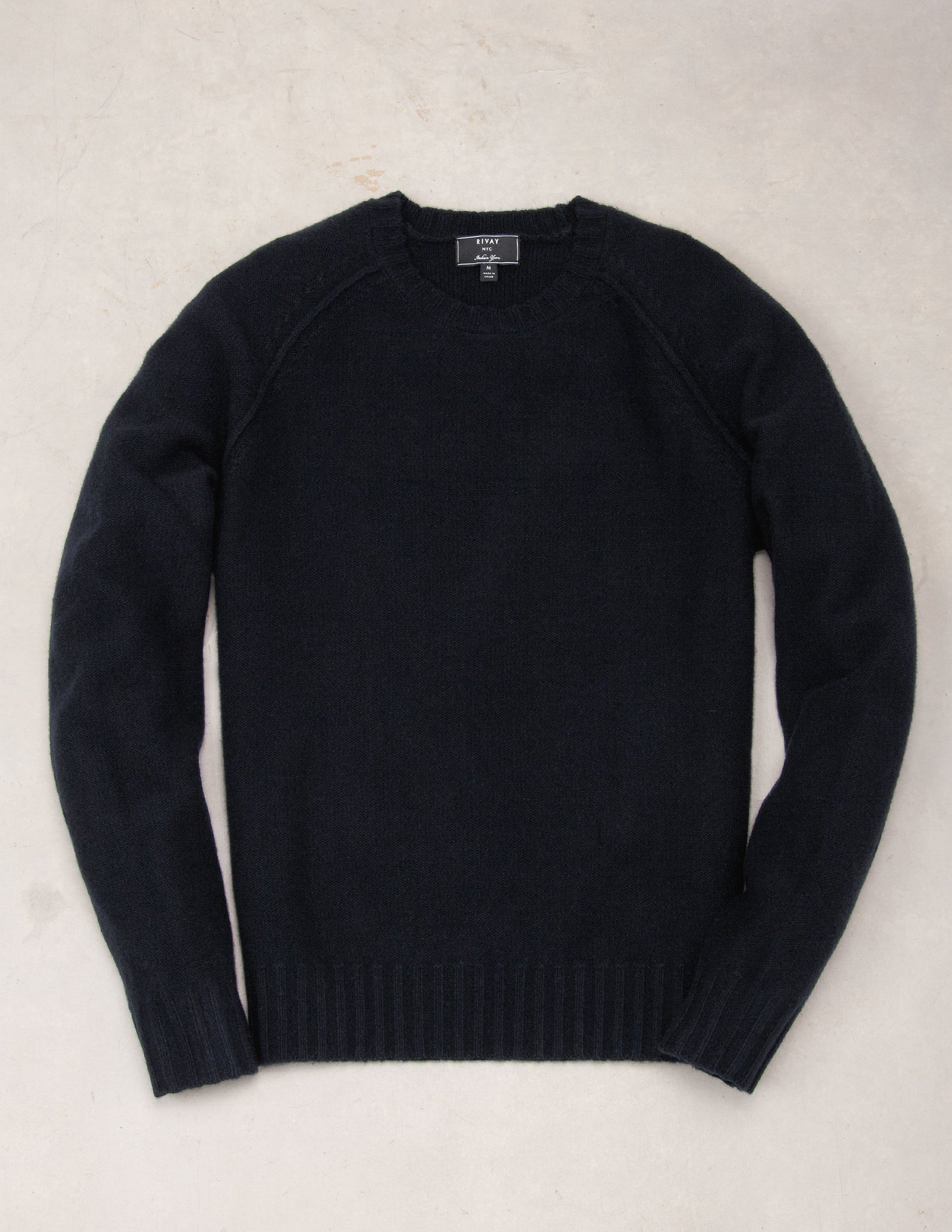 Rivay Kent Wool Crewneck Sweater in Navy