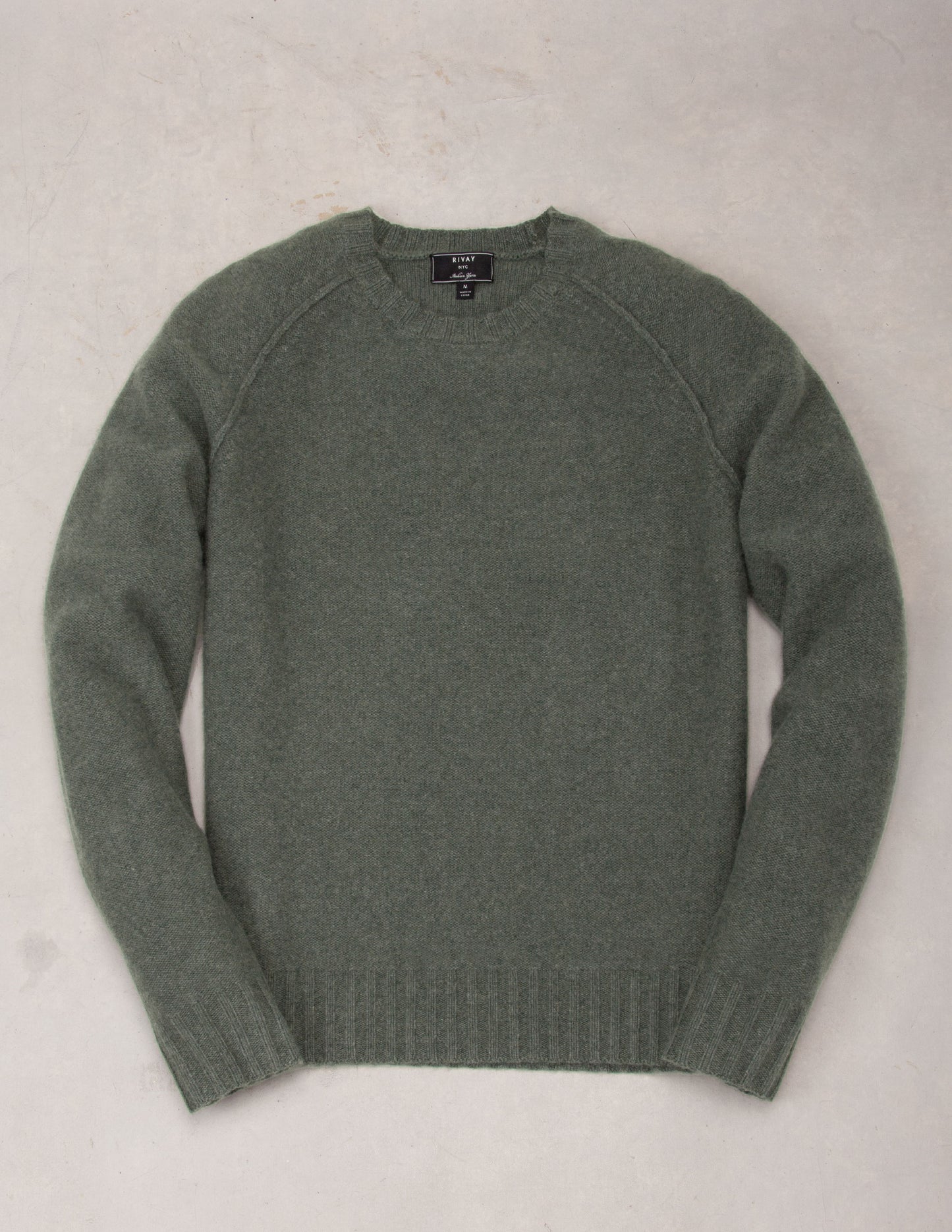 Rivay Kent Wool Crewneck Sweater in Sage Green