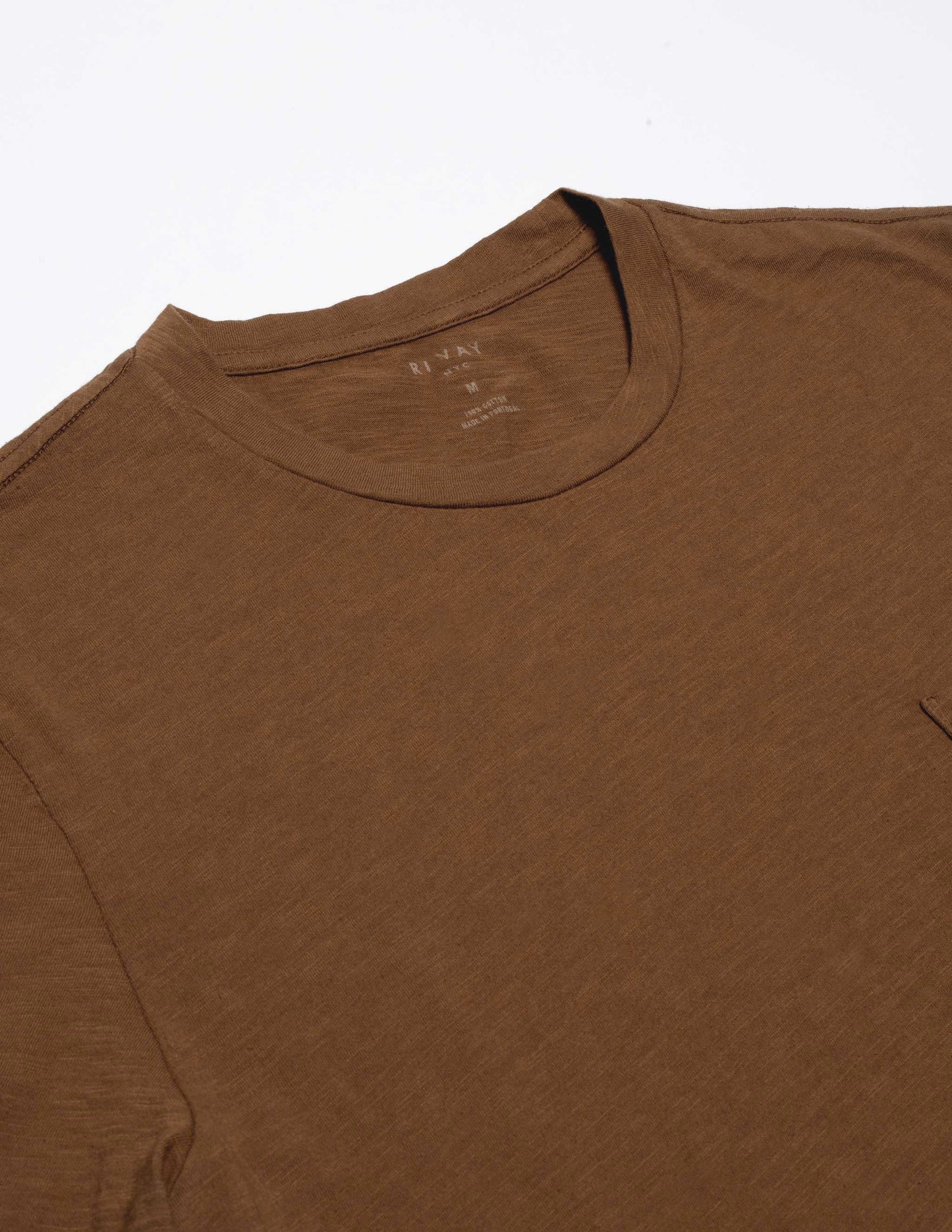 Rivay Slub Cotton Pocket Tee in Golden Brown