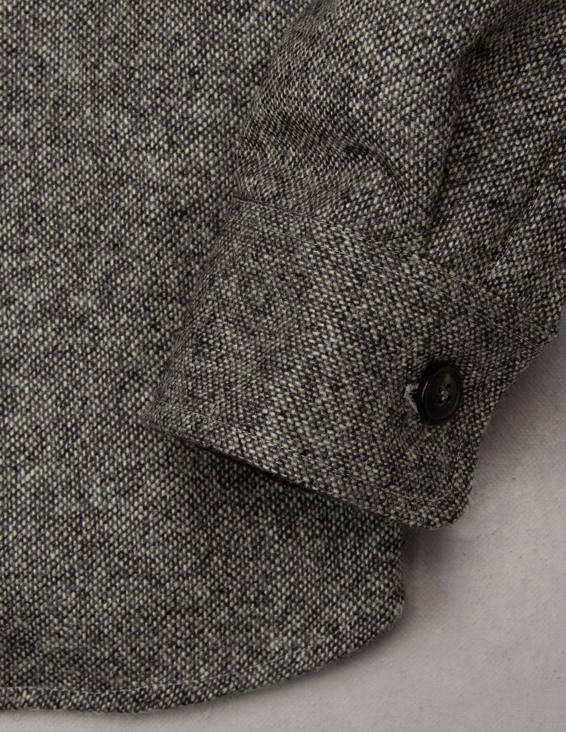 Sheffield Wool Overshirt in Oatmeal Birdseye