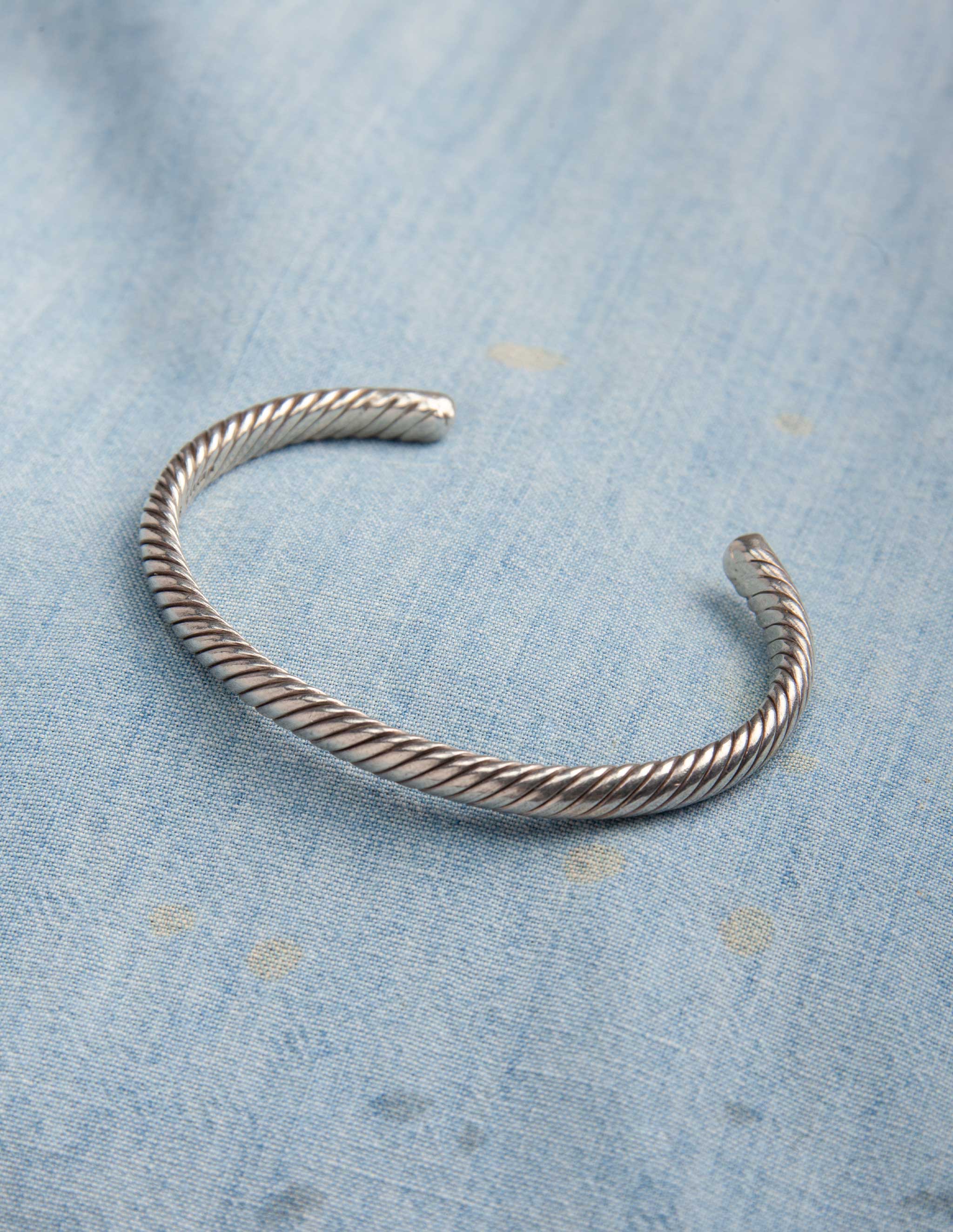 Vintage Sterling Silver Twisted Rope Cuff