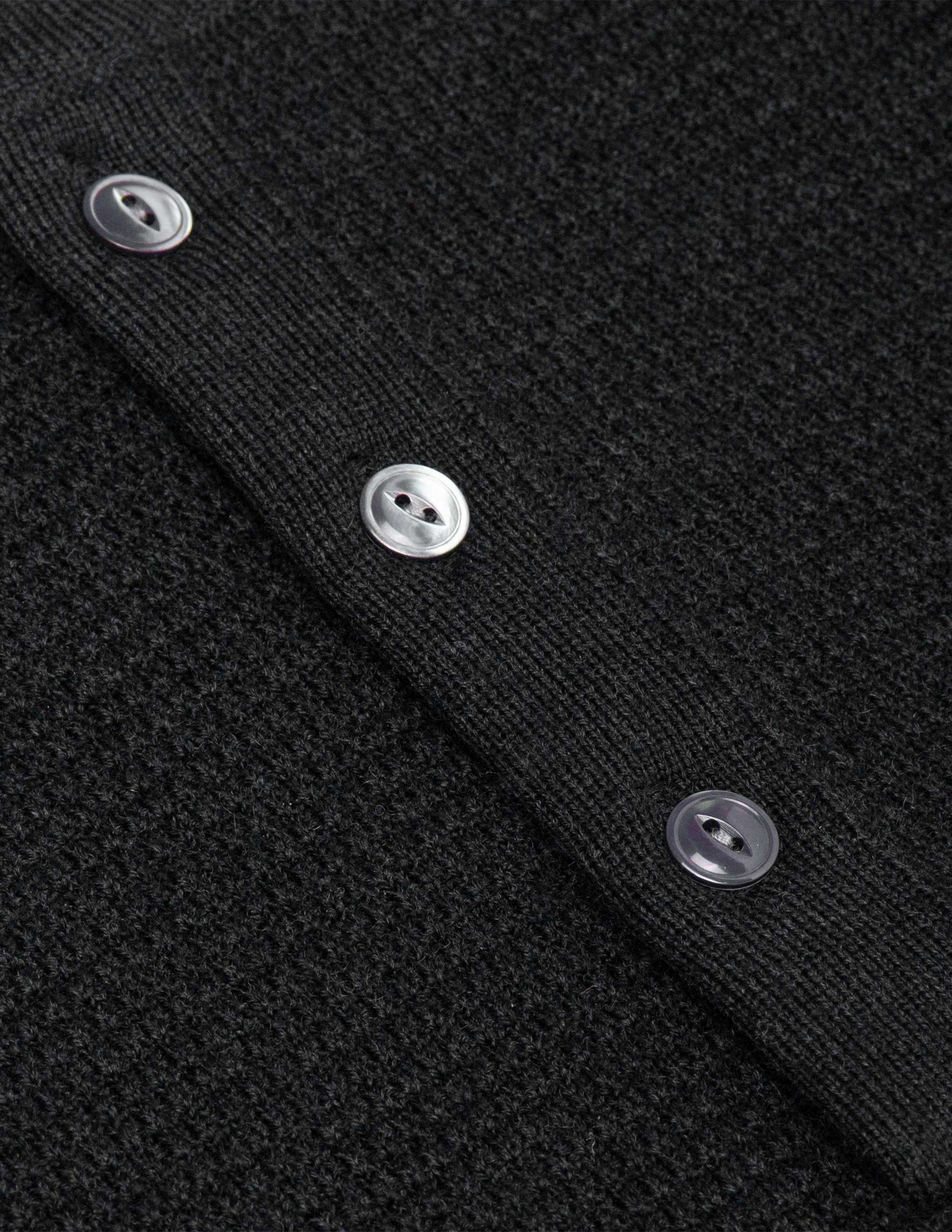 Rivay Merino Waffle Henley in Charcoal