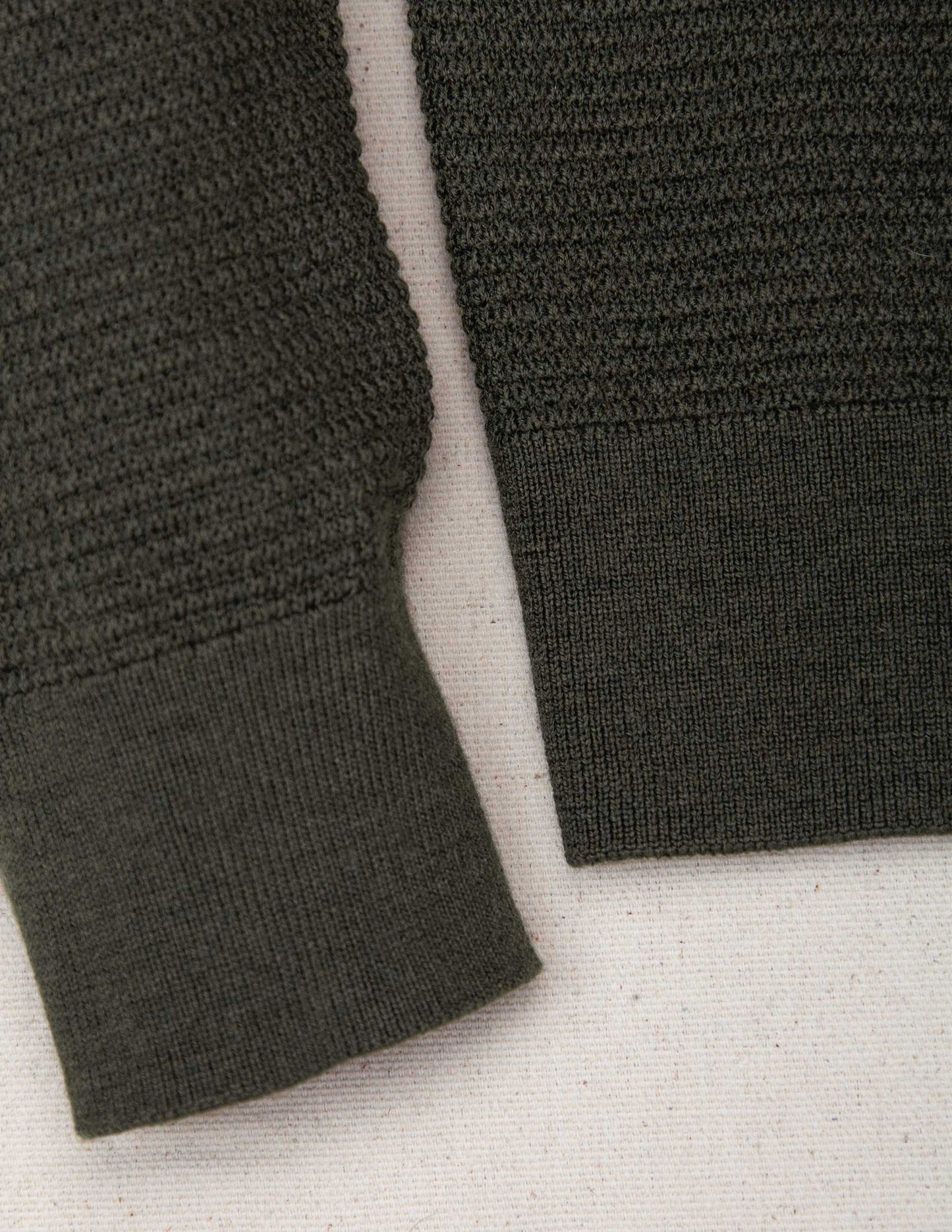 Rivay Merino Waffle Henley in Dark Olive