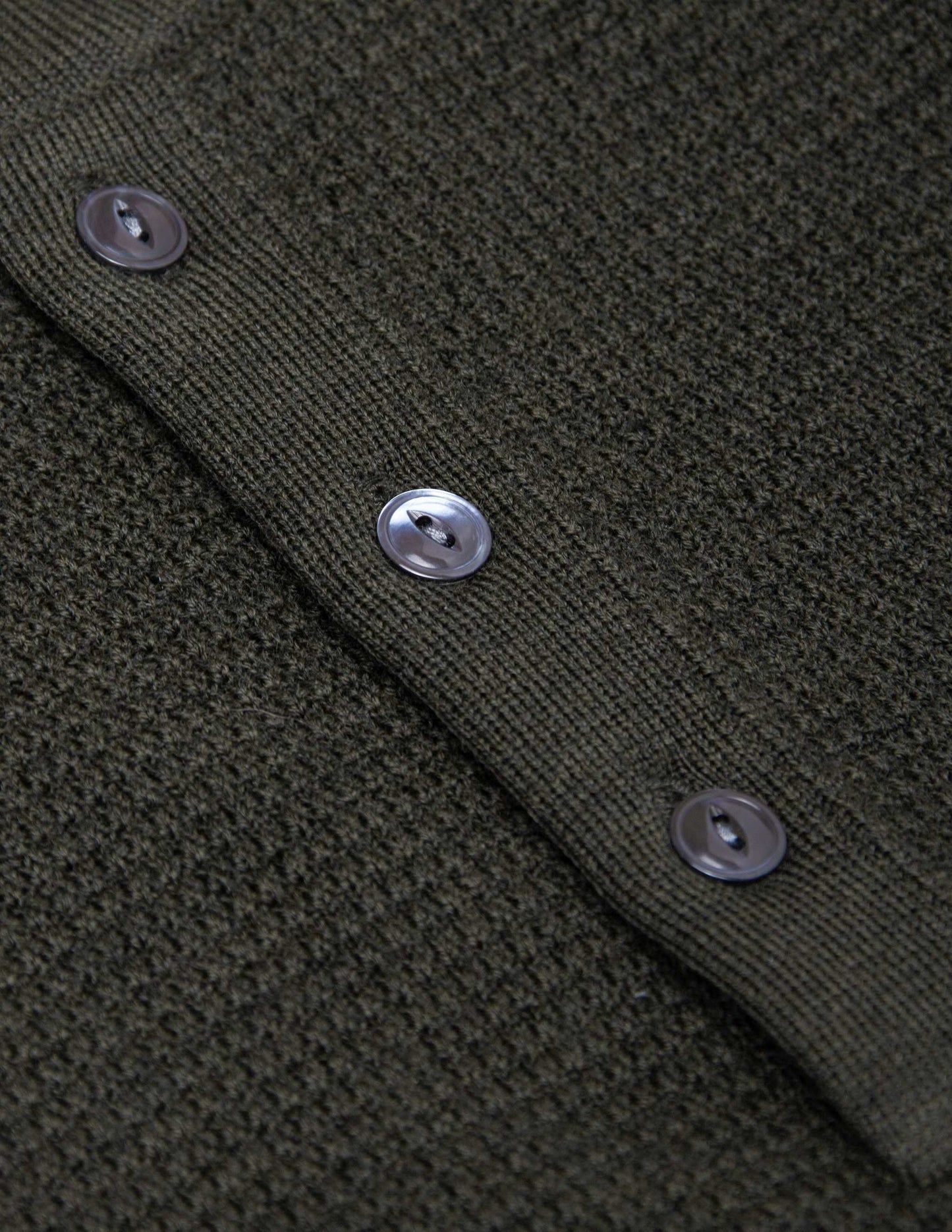 Rivay Merino Waffle Henley in Dark Olive